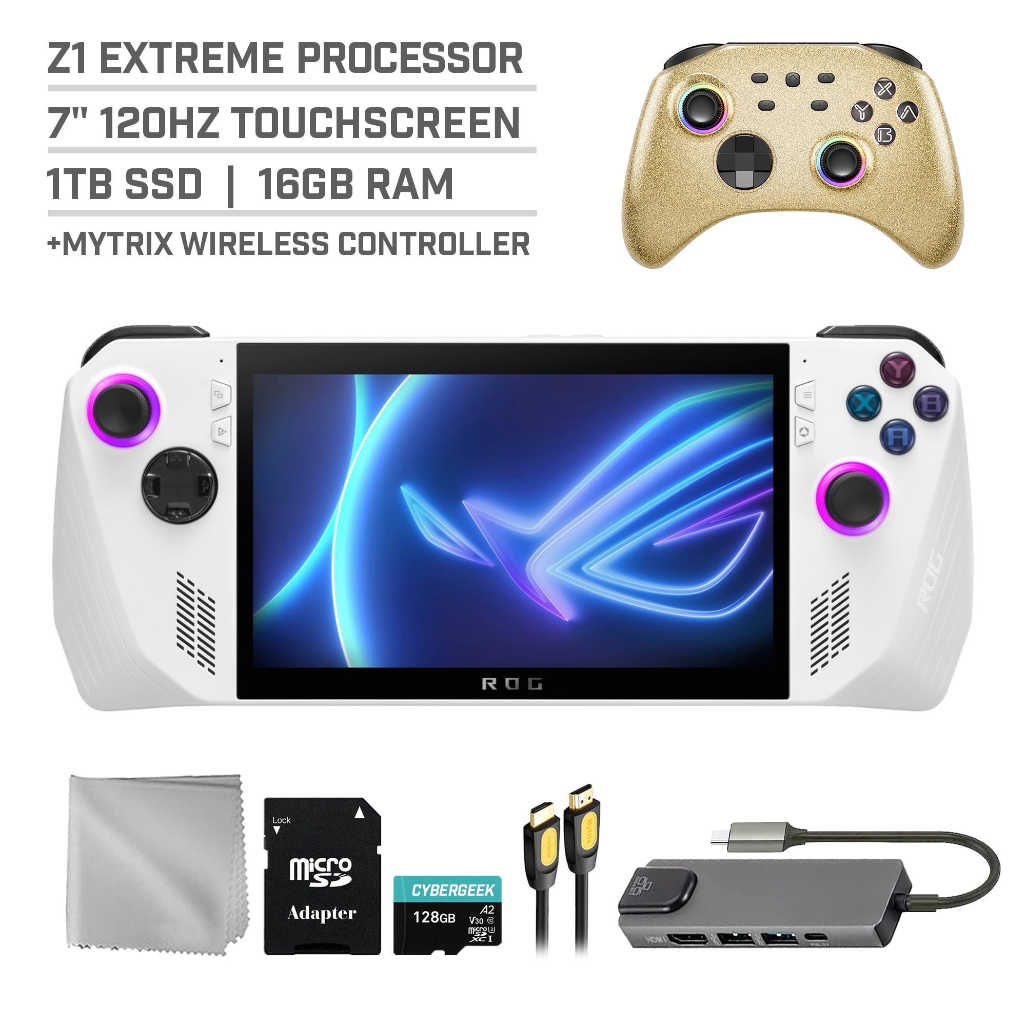 ASUS ROG Ally Handheld Video Game with 128GB MicroSD Card 