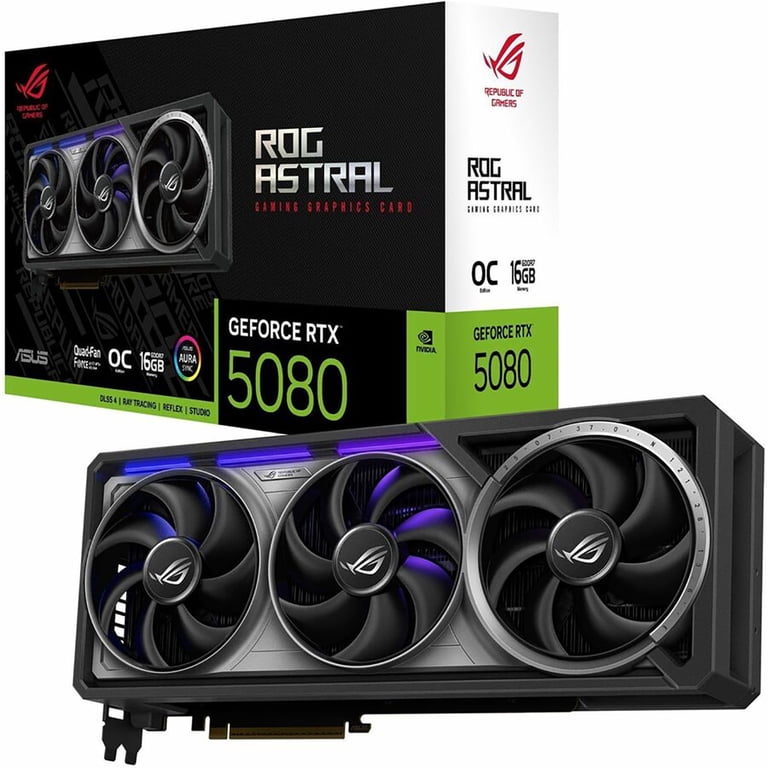 ASUS ROG Astral NVIDIA GeForce RTX 5080 16GB GDDR7 OC Graphics ASUS ROG Astral NVIDIA GeForce RTX 5080 16GB GDDR7 OC Graphics