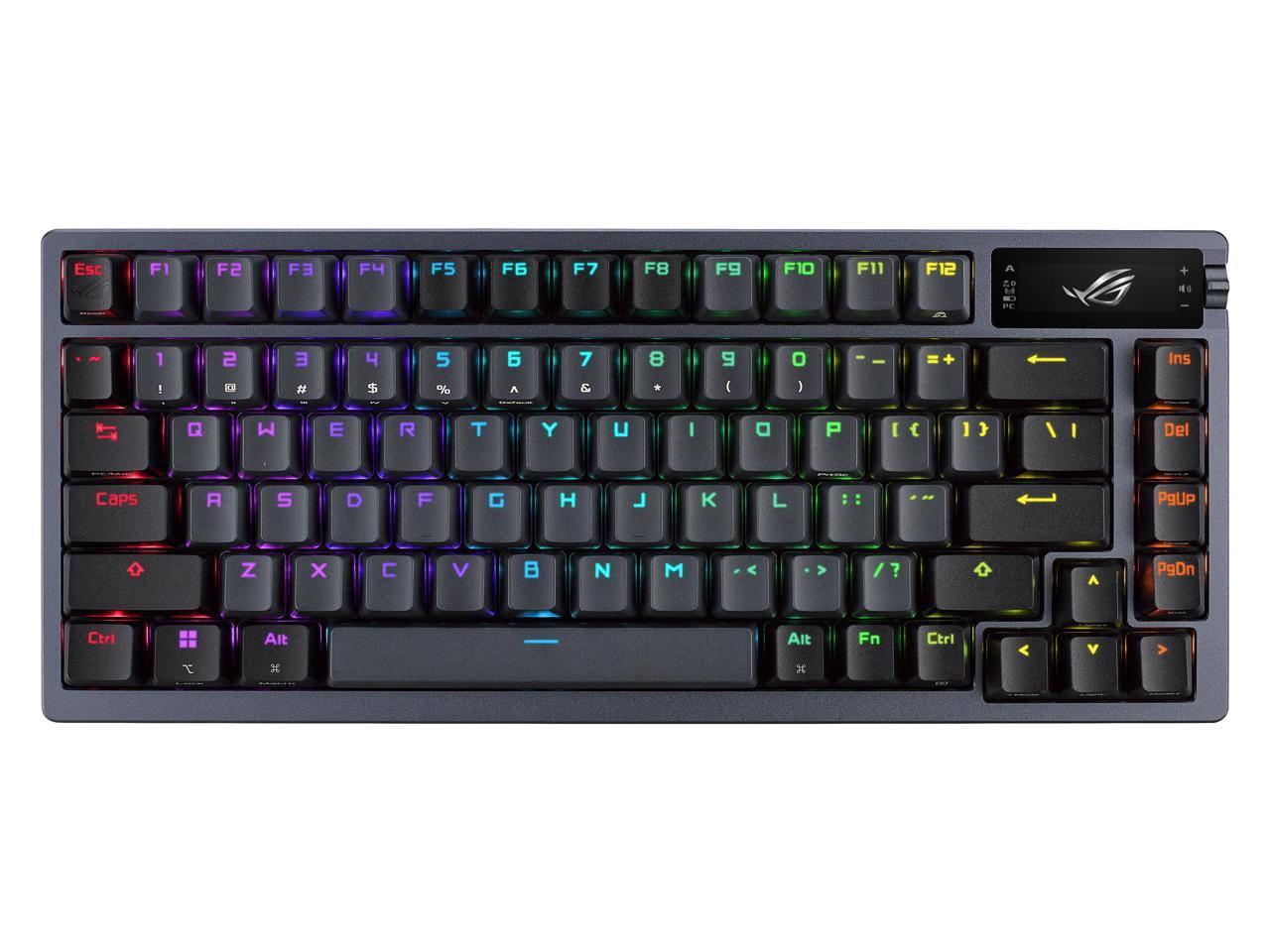 ASUS ROG Azoth 75 Wireless DIY Custom Gaming Keyboard - OLED display, Hot-Swappable Pre-lubed ROG NX Storm Switches & Keyboard Stabilizers, PBT Keycaps, RGB
