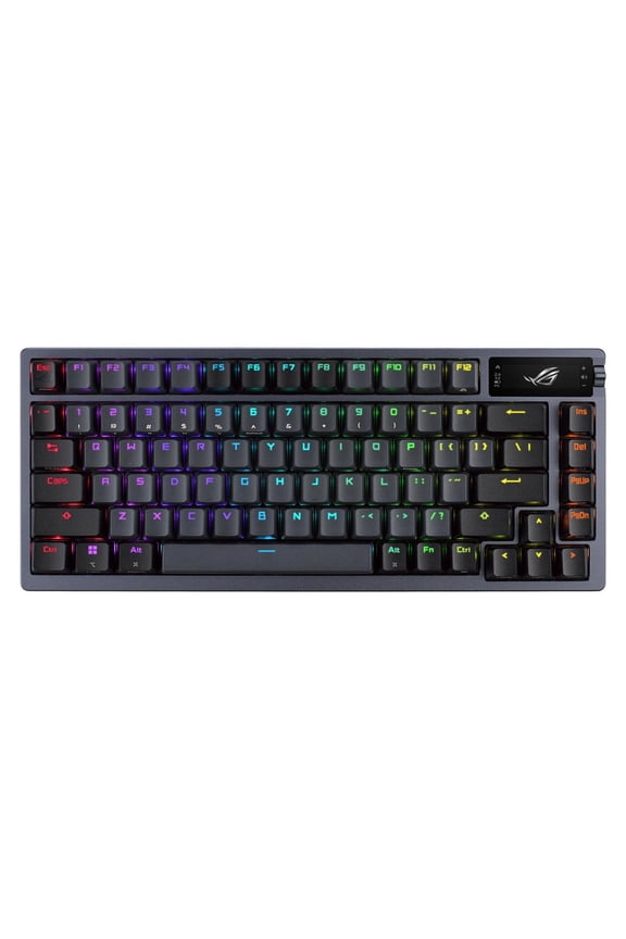 ROG Azoth 75 Wireless DIY Custom Gaming Keyboard - OLED display, Hot-Swappable Pre-lubed ROG NX Storm Switches & Keyboard Stabilizers, PBT Keycaps, RGB