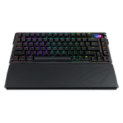 ASUS ROG Azoth Extreme 75 Custom Gaming Keyboard, Aluminum Chassis, Carbon Fiber Positioning Plate, Adjustable Gasket Mount, 3-Layer Dampening, Color OLED Touchscreen, ROG NX Snow Switches, PBT Keyca