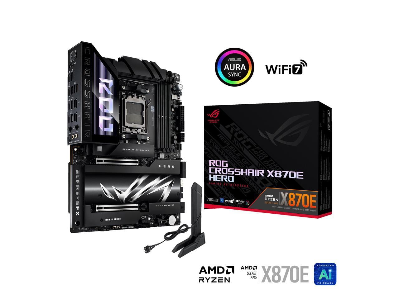 ASUS ROG Crosshair X870E Hero AMD AM5 ATX Motherboard - ROGCROSSHAIRX870EHER