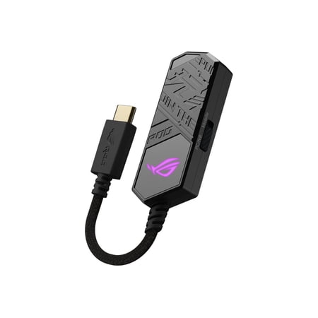 ASUS ROG Clavis USB-C Gaming DAC (ESS 9281 QUAD DAC amplifier, AI Noise-Canceling Mic, MQA Rendering, Aura Sync RGB, Compatible with PC, mobile, PlayStation 5, and Switch)