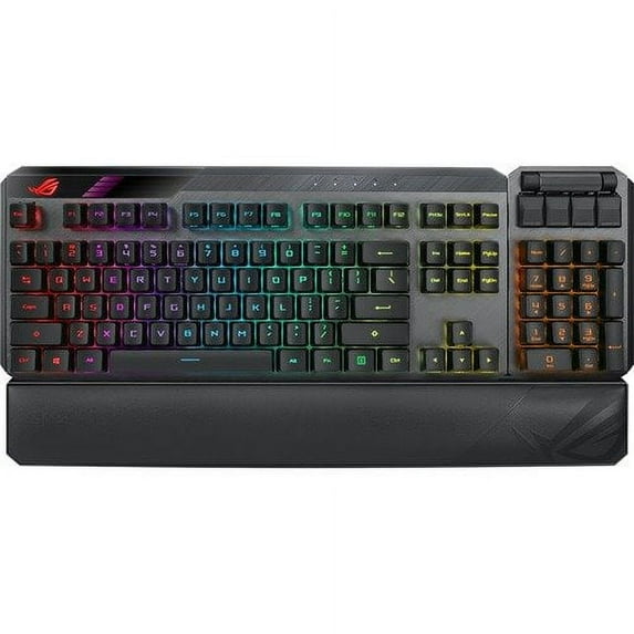 ASUS ROG Claymore II - Keyboard - backlit - wireless - USB, 2.4 GHz - US - key switch: ROG RX RED optical mechanical - black