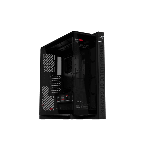 ASUS ROG Cronox Full Tower Gaming PC Case Curved Tempered-Glass Side Panel, Support for Graphics Cards up to 400mm Long, EATX and BTF Motherboards, 9.2-Inch LCD Case Screen Module