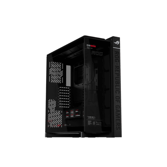 ASUS ROG Cronox Full Tower Gaming PC Case Curved Tempered-Glass Side Panel, Support for Graphics Cards up to 400mm Long, EATX and BTF Motherboards, 9.2-Inch LCD Case Screen Module