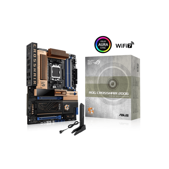 ASUS ROG Crosshair 2006 X870E AM5 ATX motherboard, DDR5, DIMM Fit, WiFi 7, 10Gb LAN, 5x M.2, 2x USB4, 2" OLED Display, AIO Q-Connector