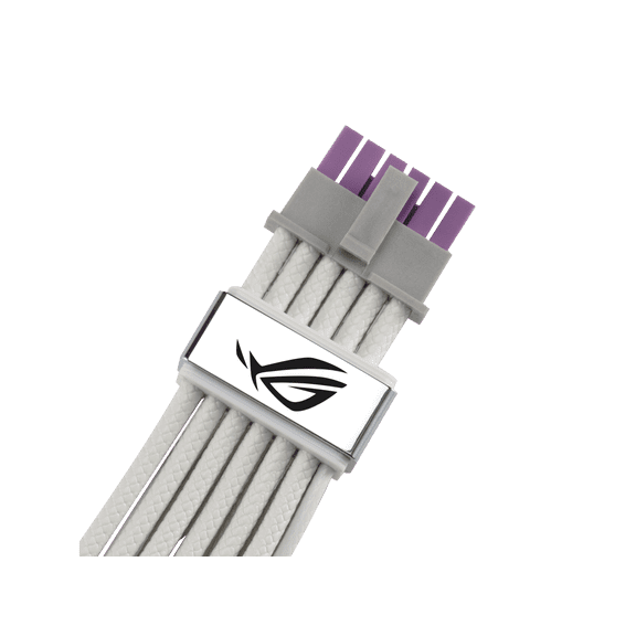 ASUS ROG Equalizer White Edition 12V-2x6 PCIe Cable (ATX 3.1 & PCIe 5.1, Load Balance PSU-to-ROG Equalizer Power, Reduction of Current Variation, Enhanced Graphics Card Protection), 3 Year Warranty