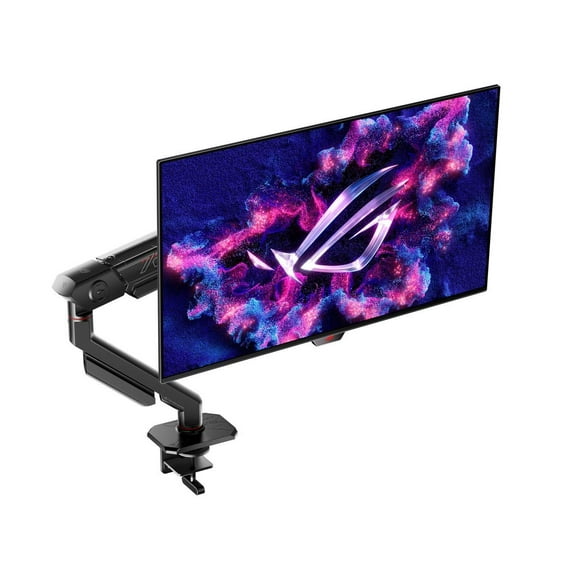 ASUS ROG Ergo Monitor Arm (AAS01) - Monitor Mount with Cable Management, Ergonomic, Pivot, Swivel, Height Fully Adjustable, Clean Desk Setup, up to 39 inches*, 23lbs*, VESA 100x100, Mechanical Spring
