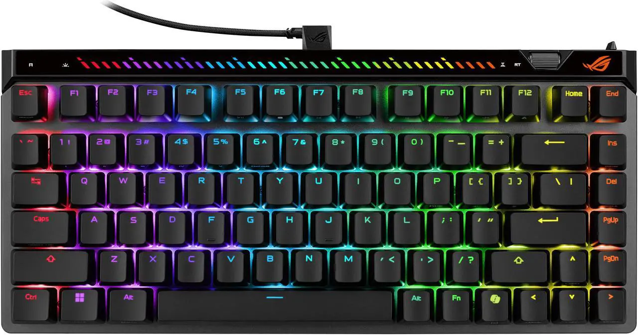 ASUS ROG Falchion Ace 75 HE Wired Analog/Hall Effect Gaming Keyboard - 75% TKL, USB, Hot Swappable HFX V2 Magnetic Switch, Rapid Trigger, 8KHz Polling, ABS Keycap, Carry Case, Web-based Config