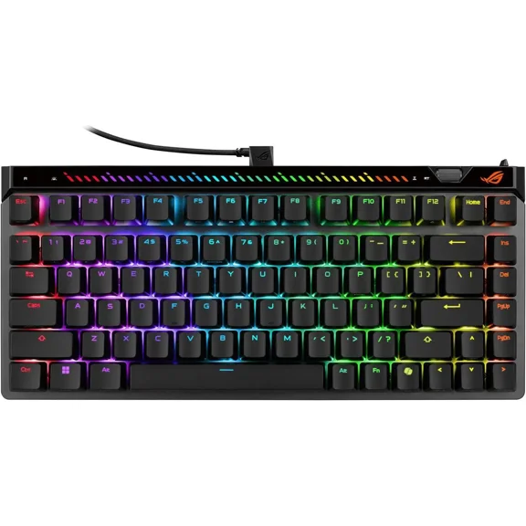 ASUS ROG Falchion Ace 75 HE Wired Analog/Hall Effect Gaming Keyboard - 75% TKL, USB, Hot Swappable HFX V2 Magnetic Switch, Rapid Trigger, 8KHz Polling, ABS Keycap, Carry Case, Web-based Config