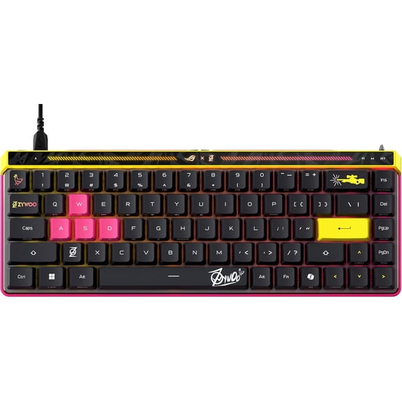 ASUS ROG Falchion Ace HFX Hall Effect Wired Gaming Keyboard 65% TKL, Dual USB-C, Magnetic Switch, Rapid Trigger, Speed Tap, 8K Hz Polling, Touch Panel, Protective Cover, PBT Keycaps ZywOo Edition