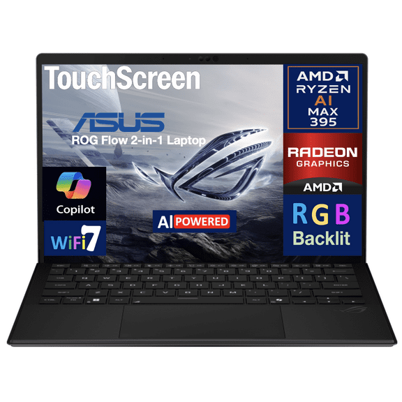 ASUS ROG Flow Creator 2-in-1 Laptop 13.4in Touchscreen LCD WQXGA Display (AMD AMD Ryzen AI MAX 395, 32GB LPDDR5X, 1TB SSD, RGB KB, WiFi 7, Webcam, Bluetooth 5.4, Win 11 Pro)