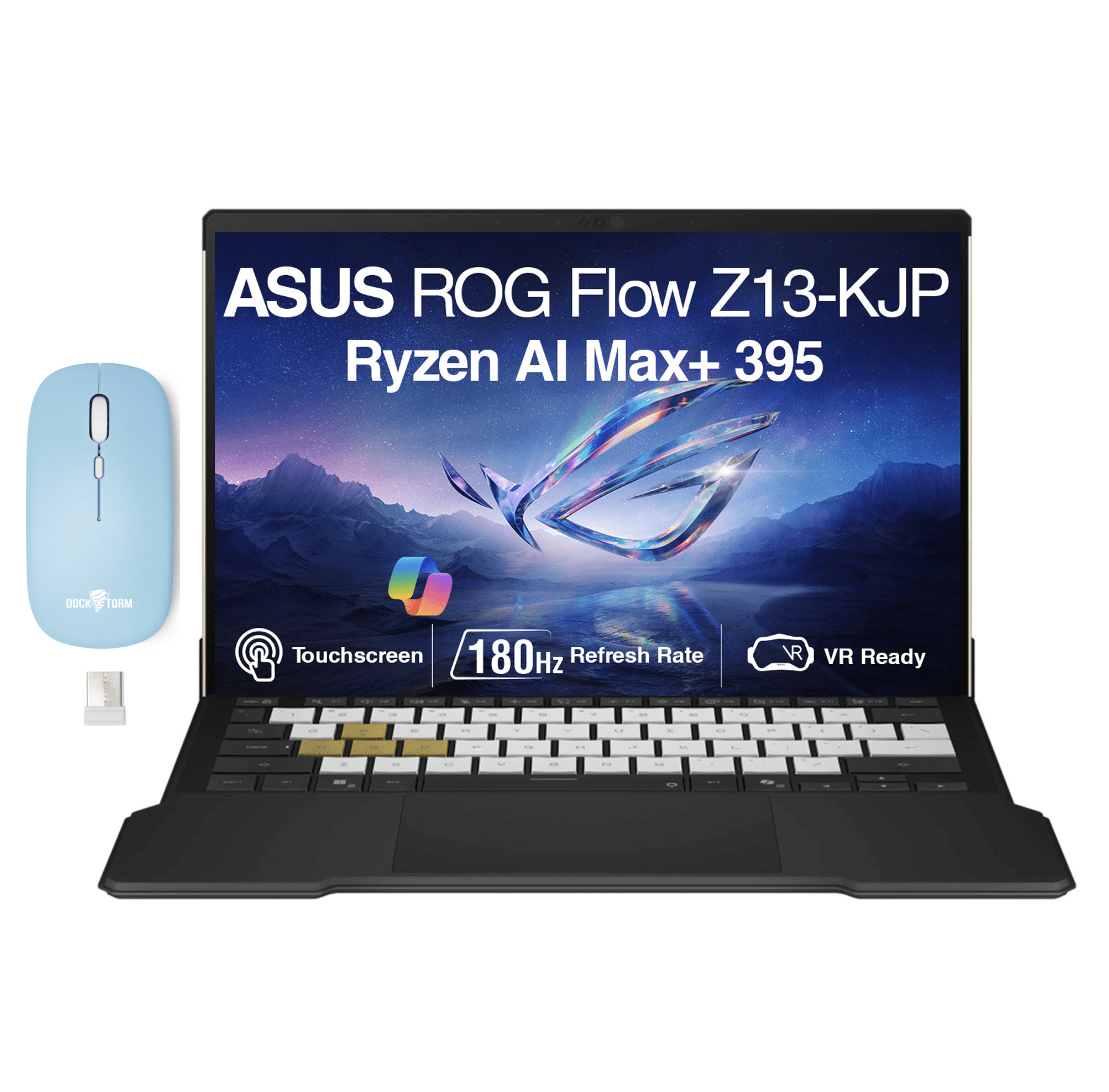 ASUS ROG Flow Z13-KJP Creator 2-in-1 Laptop 13.4in Touchscreen IPS WQXGA Display (AMD Ryzen AI Max+ 395, 128GB LPDDR5X, 2TB M.2 PCIe SSD, Backlit KB, WiFi 7, Win 11 Pro) w/Dockztorm Wireless Mouse