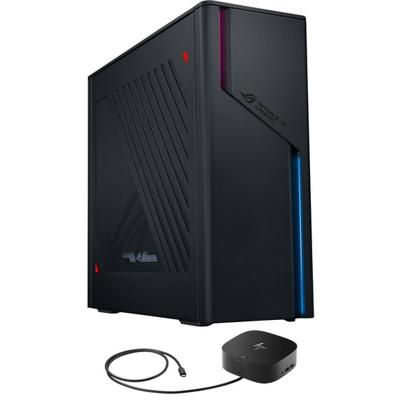 ASUS ROG G22CH DB776 Gaming Mini Desktop (Intel i7-13700F 16-Core, GeForce RTX 4070, 64GB DDR5 4800MHz RAM, 2x4TB PCIe SSD (8TB), Wifi, USB 3.2, Win 10 Pro) with G2 Universal Dock