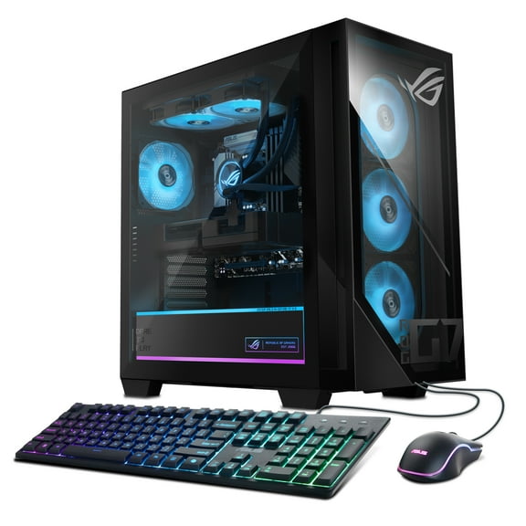 ASUS ROG G700 Gaming Desktop PC Liquid Cooled, Intel Core Ultra 7 265F Processor, NVIDIA GeForce RTX 5060 Dual 8GB,  32GB DDR5 RAM, 1TB NVMe PCIe 4 SSD, Black