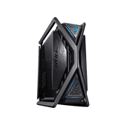 ASUS ROG Hyperion GR701 BTF Edition computer case, ASUS ATX BTF motherboards exclusive support, 420 mm dual radiator support, four 140 mm fans, metal GPU holder, component storage, ARGB fan hub
