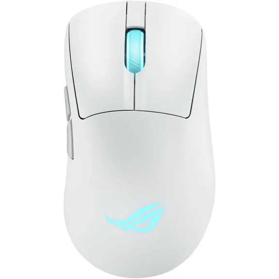 ASUS ROG Keris II Origin Wireless Gaming Mouse - Right-Handed Ergonomic, 65g, Tri-Mode Connectivity, 42K DPI, up to 127Hr Battery, Web-Based Configuration, PC/Mac Support - White