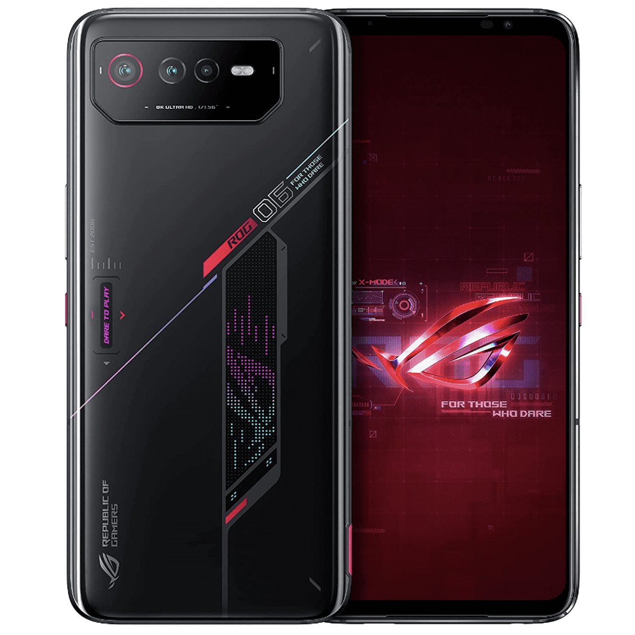 ASUS ROG Phone 6 - 5G smartphone - dual-SIM - RAM 16 GB / Internal Memory 512 GB - OLED display - 6.78" - 2448 x 1080 pixels (165 Hz) - 3x rear cameras 50 MP, 13 MP, 5 MP - front camera 12 MP - phantom black