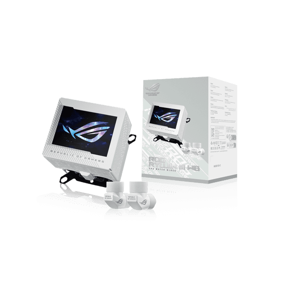 ASUS ROG RYUJIN III WB WHT CPU Water Block - Intel LGA 1700, 1200, 115X - AMD Socket AM4, AM5 - Asetek Copper Cold Plate - White - 178 Micro-Cooling Fins - 3.5 Inch Full Color LCD Display