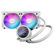 ASUS ROG RYUO III 240 ARGB White Edition All-in-one AIO Liquid CPU Cooler 240mm Radiator, Asetek 8th gen pump solution, Anime Matrix  LED Display and ROG AF 12S ARGB fan.