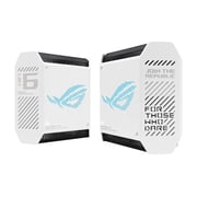 ASUS ROG Rapture GT6 2PK Tri-Band WiFi 6 Gaming Mesh WiFi System, covers up to 5,800 sq ft, 2.5 Gbps port, triple-level game acceleration, ASUS RangeBoost Plus, UNII 4, Moonlight White
