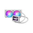 thumbnail image 1 of ASUS ROG Ryujin III 240 ARGB WHT all-in-one liquid CPU cooler with 240mm radiator. Asetek 8th gen pump, 2x magnetic 120mm ARGB fans (Daisy Chain design), 3.5” LCD display, 1 of 5