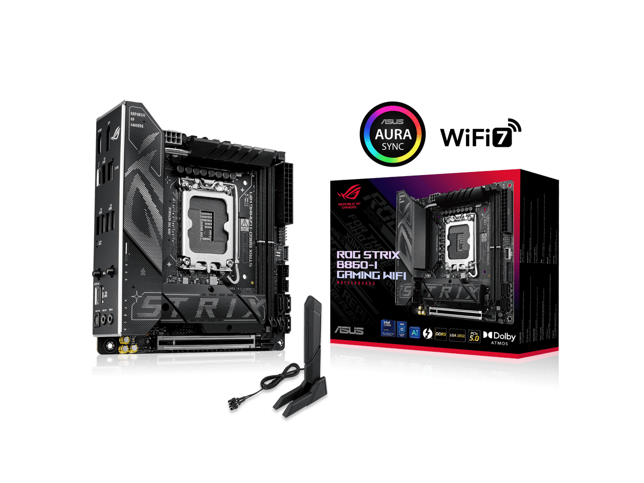 Asus ROG Strix B860-I GAMING WIFI Gaming Desktop Motherboard - Intel B860 Chipset - Socket LGA-1851 - Mini ITX (rogstrixb860-igamingwifi)