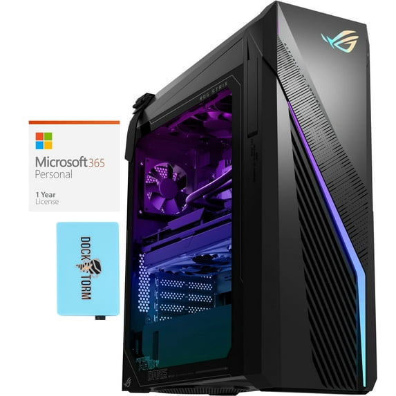 ASUS ROG STRIX G16CH Gaming/Entertainment Desktop PC (Intel i7-13700KF 16-Core, GeForce RTX 3070, 64GB RAM, Win 11 Pro) with Microsoft 365 Personal , Dockztorm Hub