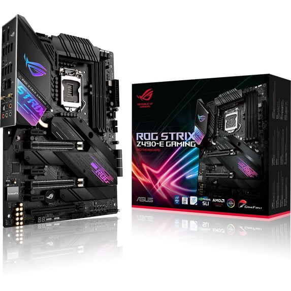 Asus Strix Z490-E GAMING Desktop Motherboard - Intel Chipset - Socket LGA-1200 - 128 GB DDR4 SDRAM Maximum RAM - DIMM, UDIMM - 4 x Memory Slots - Gigabit Ethernet - Wireless LAN - IEEE 802.11 a/b/g/n/