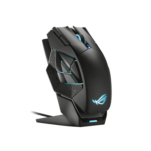 ASUS ROG Spatha X Wireless Gaming Mouse MMO/MOBA Design, 12 Programmable Buttons, Right-Handed, 168g, Dual-Mode (Wired/2.4GHz), 19K DPI, up to 67Hr Battery, Magnetic Charging Dock, PC/Mac Support