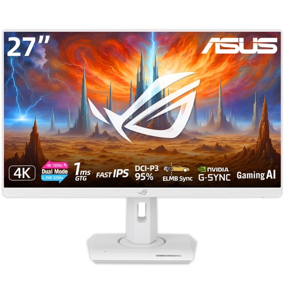 ASUS ROG Strix 27" 4K UHD Dual Mode Gaming Monitor, 4K 160Hz / FHD 320Hz, 1ms, HDR400, USB-C, G-SYNC Compatible