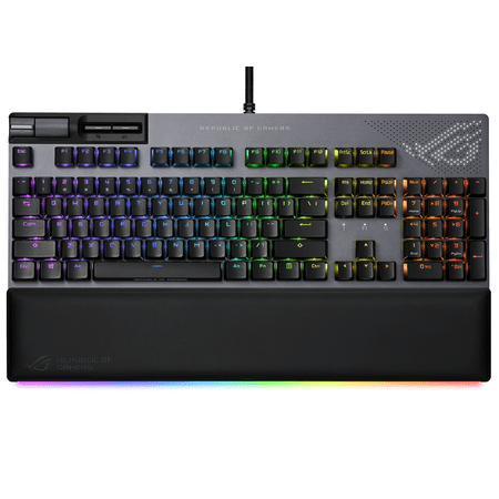 ASUS ROG Strix Flare II Hot-swappable USB 2.0 Gaming Keyboard with Wrist Rest, Black