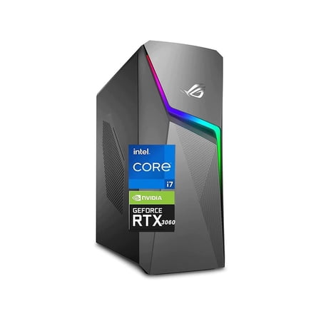 ASUS ROG Strix G10 Gaming Desktop PC, Intel Core i7-11700 Processor, NVIDIA GeForce RTX 3060 Graphics, 32GB DDR4 RAM, 1TB PCIe SSD, Wi-Fi 5, Bluetooth, HDMI, Windows 11 Home, Cefesfy