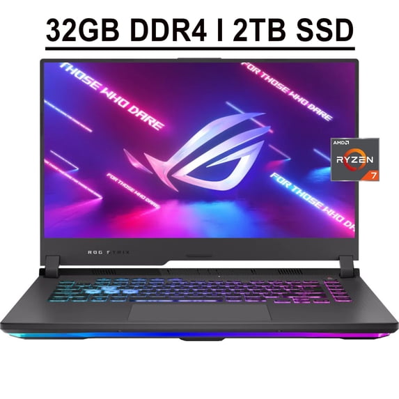 ASUS ROG Strix G15 G513 Gaming Laptop 15.6" FHD IPS 144Hz Display AMD Octa-Core Ryzen 7 4800H Processor 32GB DDR4 2TB SSD NVIDIA GeForce RTX 3060 6GB RGB Backlit Keyboard HDMI USB-C Win11 Black
