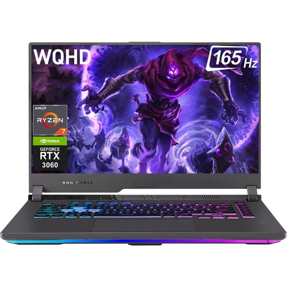 ASUS ROG Strix G15 Gaming Laptop, 15.6" WQHD IPS 165Hz Display, NVIDIA GeForce RTX 3060, AMD Ryzen 7 6800H, 32GB DDR5 RAM, 1TB SSD, Wi-Fi 6E, Backlit Keyboard, Windows 11 Home, Cefesfy Gaming mouse
