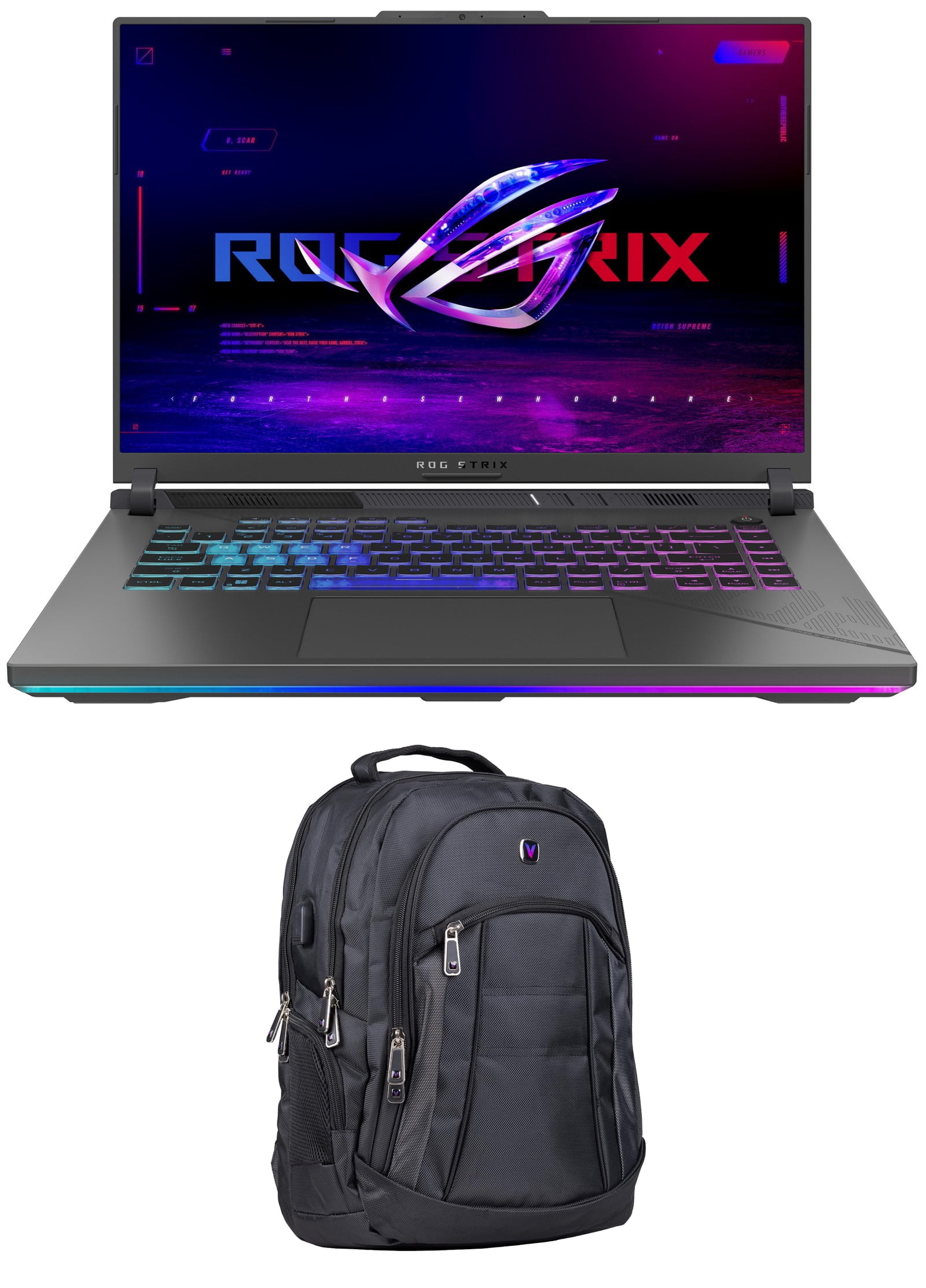 ASUS ROG Strix G16 G614 Gaming Laptop (Intel i9-14900HX 24-Core, 16.0in 240 Hz Wide QXGA (2560x1600), GeForce RTX 4060, 16GB DDR5 5600MHz RAM, Win 11 Pro) with 1680D Backpack