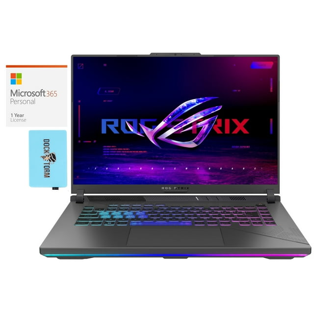 ASUS ROG Strix G16 G614 Gaming Laptop (Intel i9-14900HX 24-Core, 16.0in 240 Hz Wide QXGA (2560x1600), GeForce RTX 4060, Win 11 Home) with Microsoft 365 Personal , Dockztorm Hub
