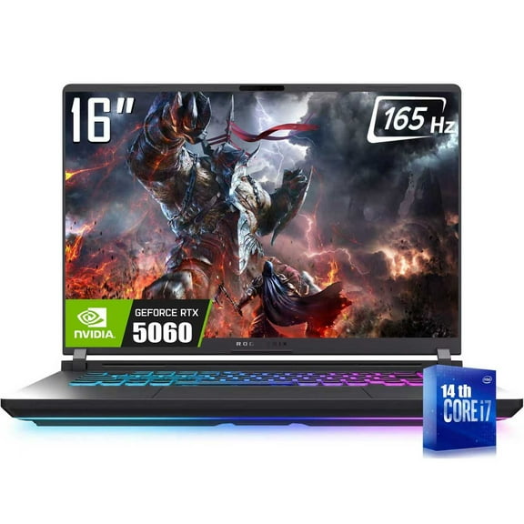 ASUS ROG Strix G16 Gaming Laptop, 16" 1920 x 1200 FHD+ 165Hz Display, 14th Gen Intel 16-Core i7-14650HX, NVIDIA GeForce RTX 5060 8GB GDDR7, RGB Backlit KB, Win11 Home(64GB DDR5 / 1TB SSD)