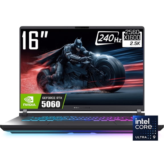 ASUS ROG Strix G16 Gaming Laptop, 16" 2560 x 1600 2.5K 240Hz IPS LCD Display, Intel Core Ultra 9 275HX, NVIDIA GeForce RTX 5060, RGB Backlit KB, Win11 Home(64GB DDR5 RAM | 2TB SSD)