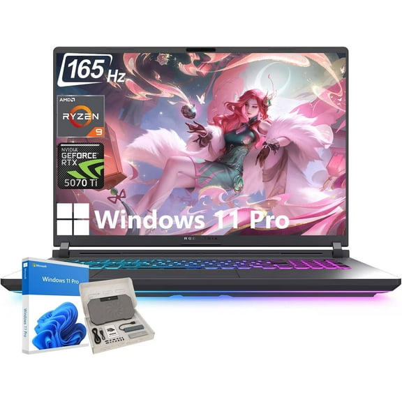 ASUS ROG Strix G16 Gaming Laptop, AMD Ryzen 9 8940HX (16-core), NVIDIA GeForce RTX 5070 Ti, 64GB DDR5, 2TB SSD, 16" 165Hz 300 nits Display, Anti-Glare, Wi-Fi 6E, Backlit KB, Windows 11 Pro
