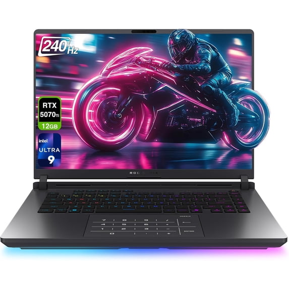 ASUS ROG Strix G16 Gaming Laptop, Intel Ultra 9-275HX, 64 GB DDR5 RAM, 4 TB PCIe SSD, 16” 2.5K (2560x1600) Display, Nvidia G-Force RTX 5070Ti, RGB Backlit Chiclet Keyboard, W11 Home, Gray