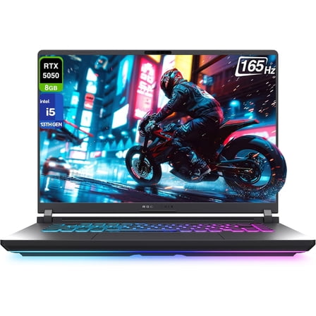ASUS ROG Strix G16 Gaming Laptop, Intel i5-13450HX, 32 GB DDR5 RAM, 2 TB PCIe SSD, 16” FHD  (1920x1200) Display, Nvidia G-Force RTX 5050, 4-Zone RGB Keyboard, W11 Home, Eclipse Gray