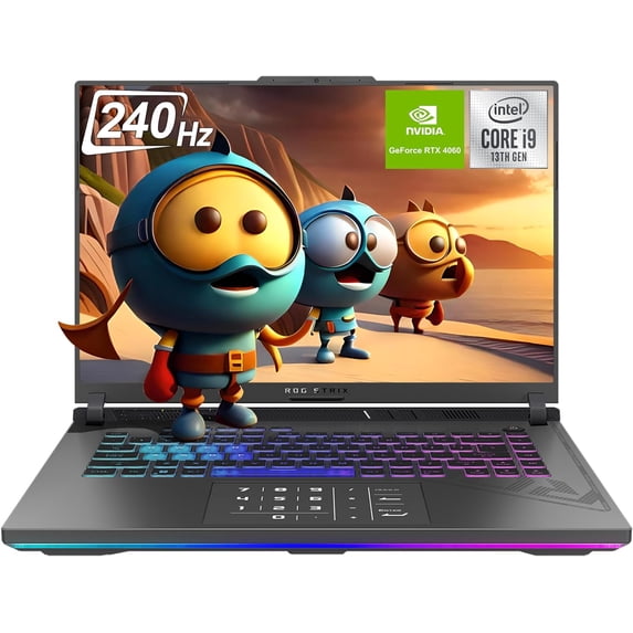 ASUS ROG Strix G16 Gaming Laptop, Intel i9-13980HX, 16" QHD Display, 16 GB DDR5 RAM, 1 TB PCIe SSD, GeForce RTX 4060, Backlit Keyboard, W11 Home, Eclipse Gray
