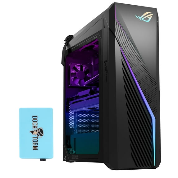 ASUS ROG Strix G16CH Gaming Desktop PC (Intel 14th Gen i7-14700F, RTX 4070 12GB, 128GB DDR5 RAM, 1TB SSD + 2TB HDD, RJ-45, WiFi 6E, BT 5.3, USB KB/Mouse, Win 11 Home) with Dockztorm USB Hub