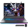 thumbnail image 1 of ASUS ROG Strix G18 18" 144Hz WUXGA Gaming Laptop, Intel i9-14900HX, GeForce RTX 5070, 64GB RAM, 3TB Storage (2TB SSD+1TB Docking Station), 4-Zone RGB Backlit Keyboard, FHD IR Camera, Win 11, Gray, 1 of 9
