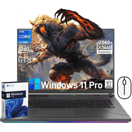 ASUS ROG Strix G18 -18" 2.5K Gaming Laptop, Intel i9-14900HX, NVIDIA GeForce RTX 4060, 64GB DDR5, 4TB SSD, RGB Backlit Keyboard, Wi-Fi 6E, Windows 11 Pro