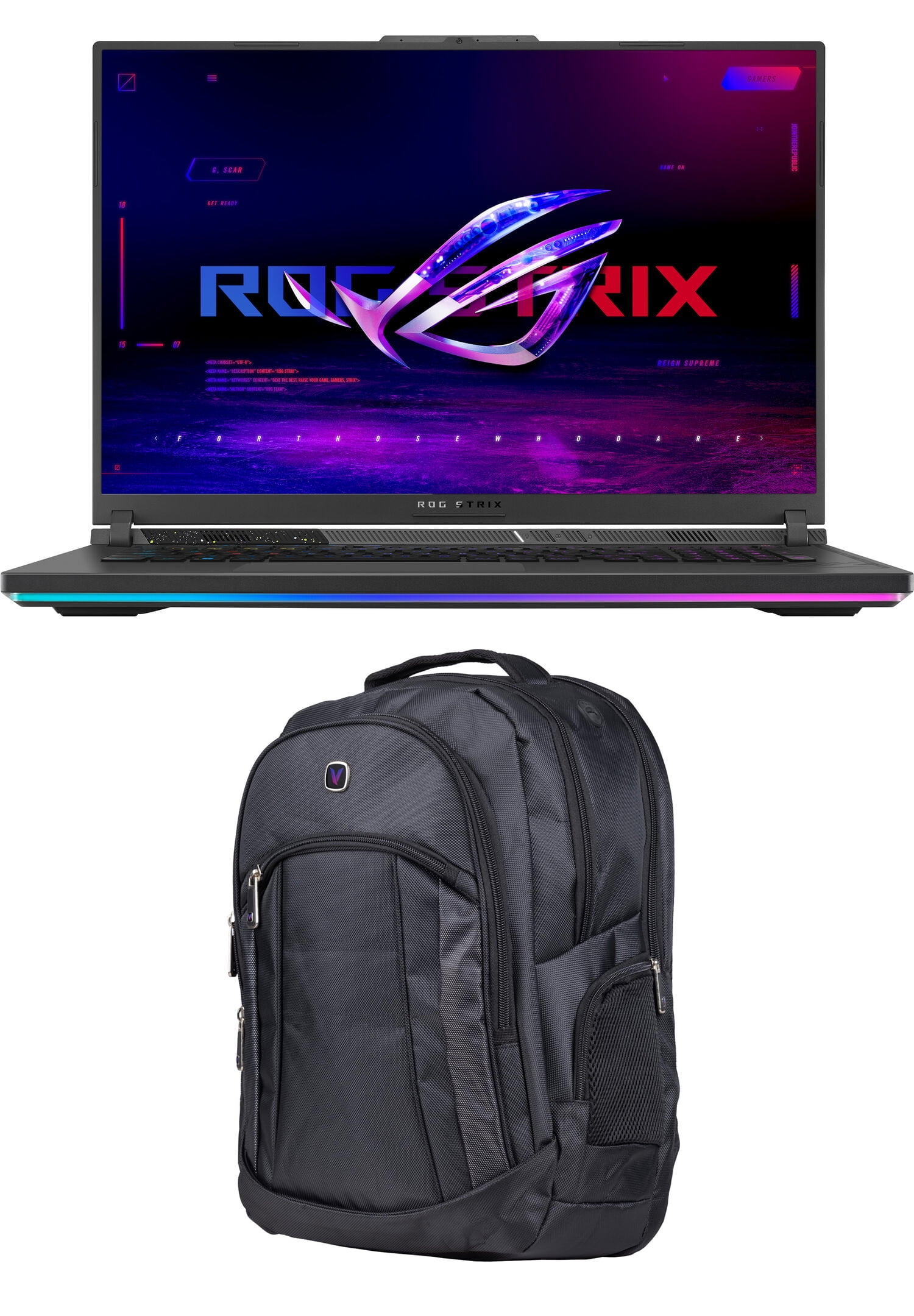 asus gaming laptop with backpack ASUS ROG Strix G18 G814 Gaming/Entertainment Laptop (Intel i9-14900HX  24-Core, 18in 240 Hz Wide QXGA (2560x1600), GeForce RTX 4070, 64GB DDR5  5600MHz RAM, Win 11 Pro) with 1680D Backpack