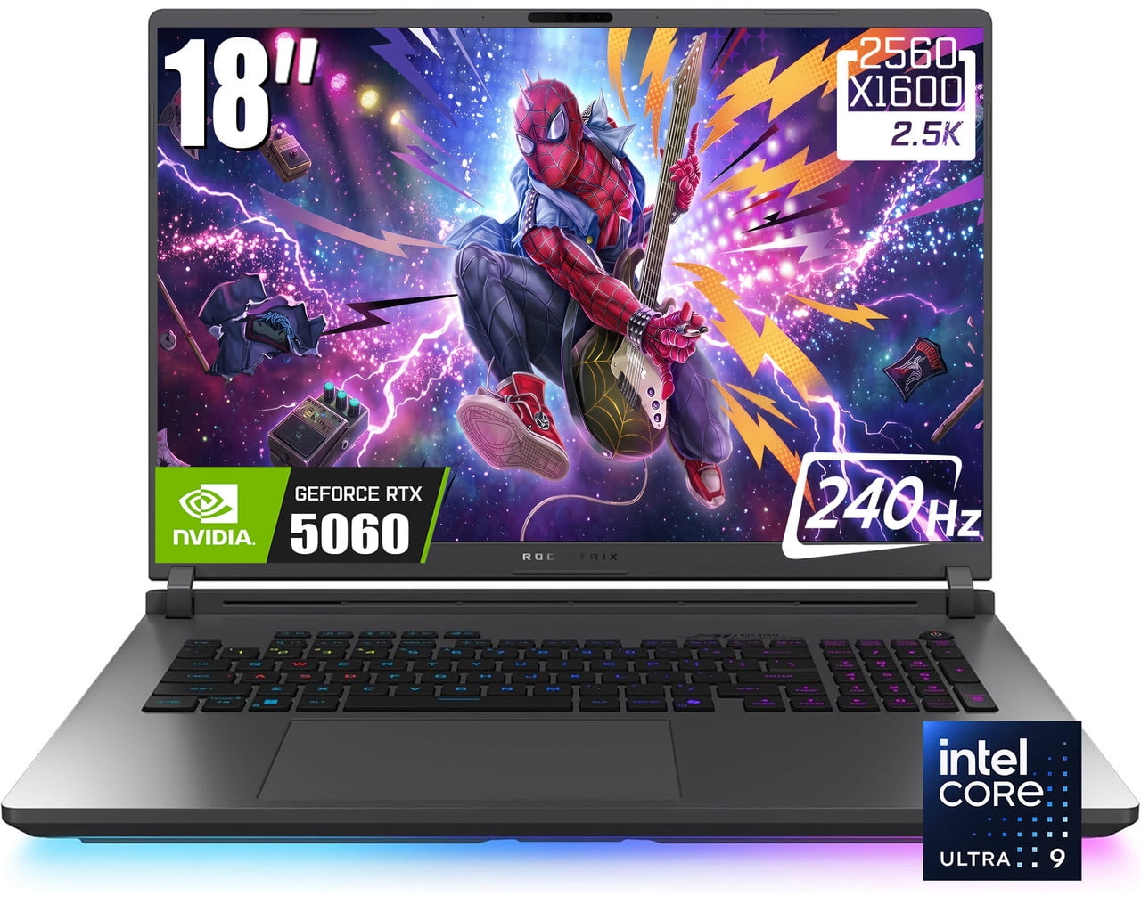 ASUS ROG Strix G18 Gaming Laptop, 18" 2560 x 1600 2.5K 240Hz Nebula Display, Intel Core Ultra 9 275HX, NVIDIA GeForce RTX 5060 8GB GDDR7, RGB Backlit KB, Win11 Home(16GB DDR5 / 1TB SSD)