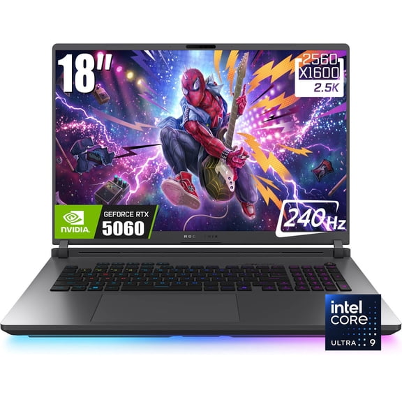 ASUS ROG Strix G18 Gaming Laptop, 18" 2560 x 1600 2.5K 240Hz Nebula Display, Intel Core Ultra 9 275HX, NVIDIA GeForce RTX 5060 8GB GDDR7, RGB Backlit KB, Win11 Home(64GB DDR5 / 4TB SSD)